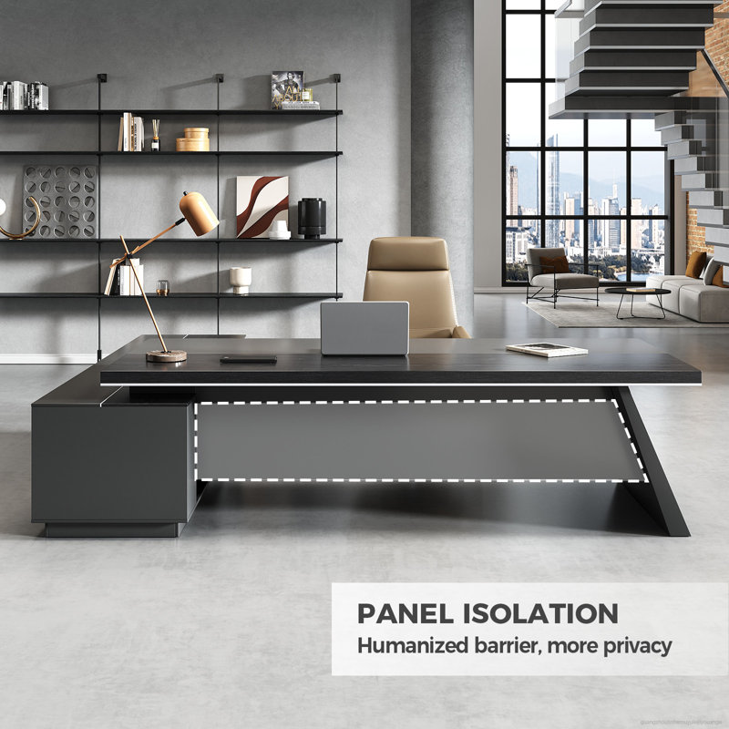 Premium Executive Ergonomic Desk, 29.92" H x 86.61" W x 62.99" D, Right Hand Return