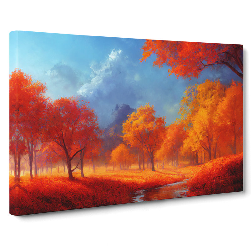 An Artistic Autumn Forest - Wrapped Canvas Print, 40cm H x 60cm W x 3cm D