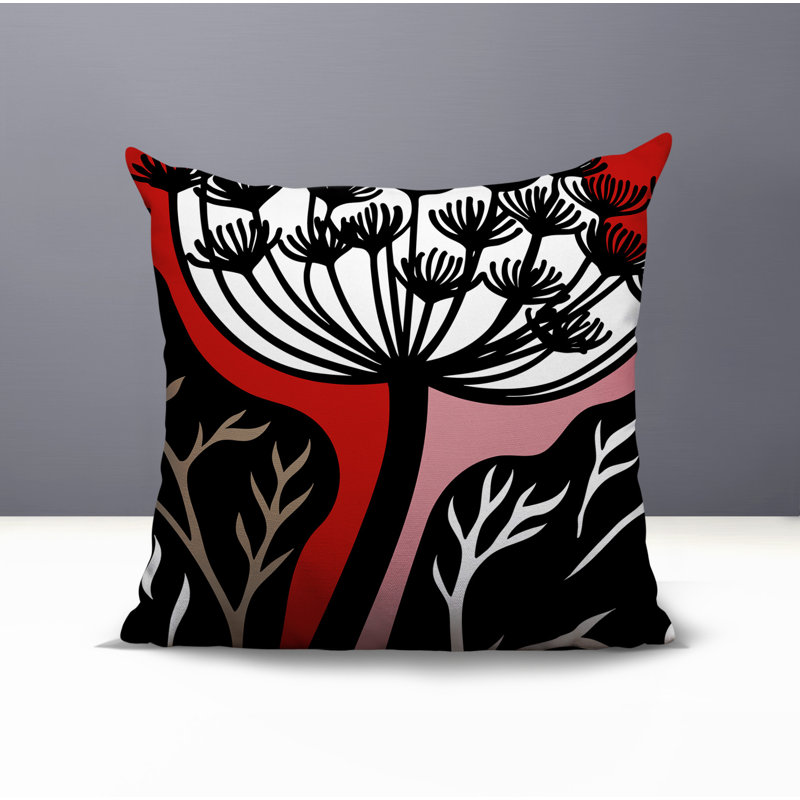 Oreiller carré réversible intérieur / extérieur Alimi, Carré 15 po, Rouge