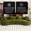 Canapé courbé désossé, canapé modulaire à compression de 110 po, vert haute densité, canapé-lit pour salon, salon, appartement, chenille-129880658
