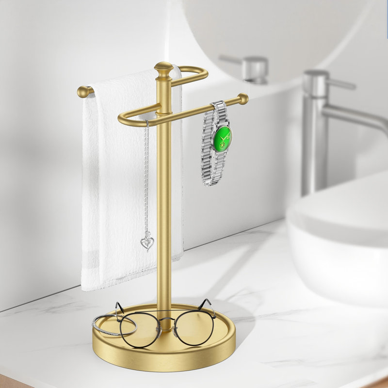Porte-serviettes à main, support à serviettes en acier inoxydable 304, Gold