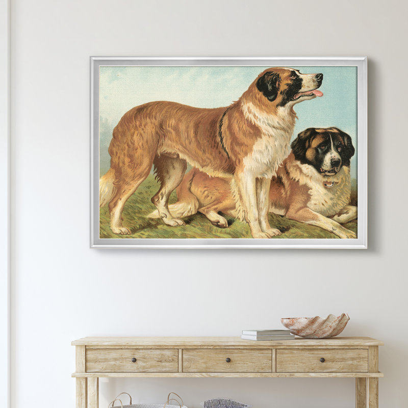 Sheep Dogs - Reproduction d'art sur toile encadrée, H 26,5 po x l 36,5 po x P 1,5 po, Argent