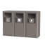 Poubelle d'extérieur 63 gallons triple style grain de bois avec triple couvercle-126083655
