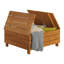Table basse d'extérieur en bois avec compartiment relevable Barton, brun