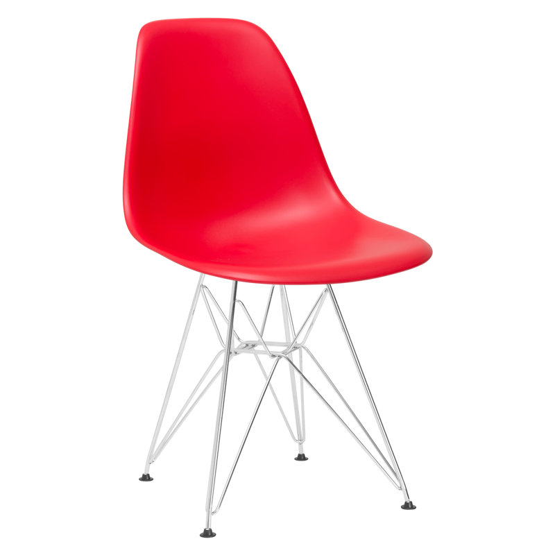 Chaise d’appoint Padget, Thermolaqué noir, Rouge