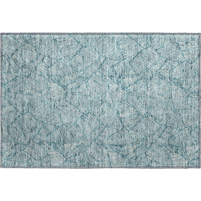 Premium Machine Washable Prisco Teal Rug