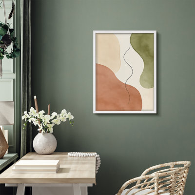 Reproduction d'art encadrée abstraite pour décoration intérieure moderne - 8 po x 10 po