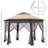 Pop Up Gazebo, Hexagonal Canopy Shelter With 6 Zippered Mesh Netting