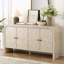 Buffet multifonctionnel en MDF avec portes en lattes de bois tissées-978073407