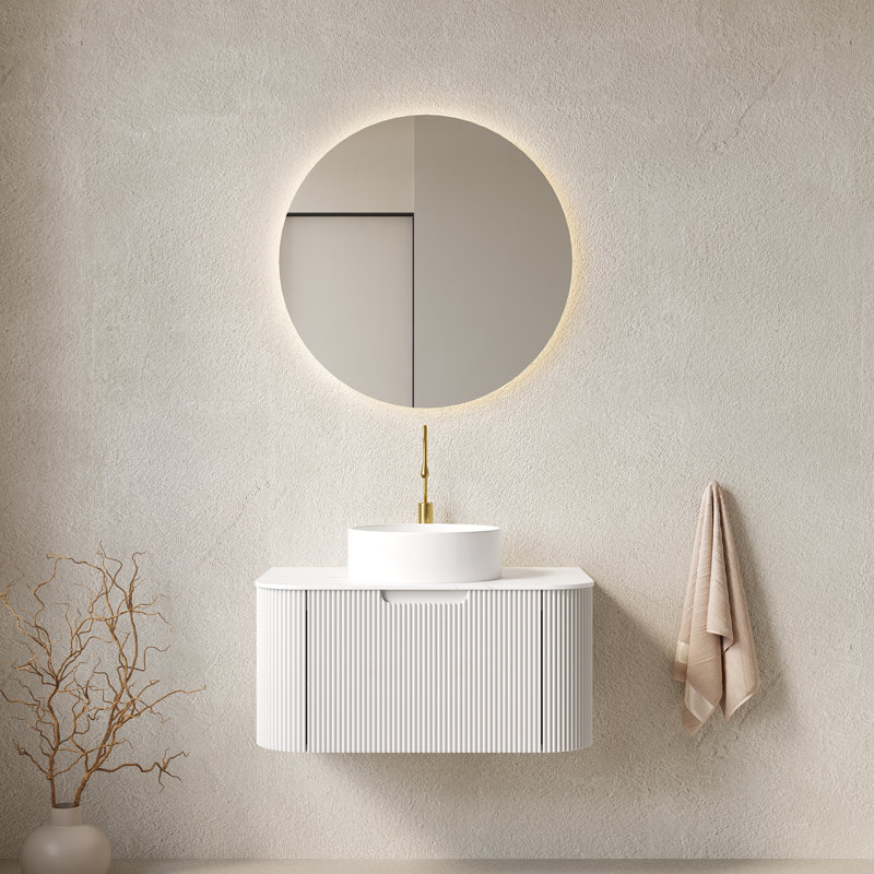 Meuble-lavabo compact blanc avec évier en céramique de qualité supérieure pour la maison