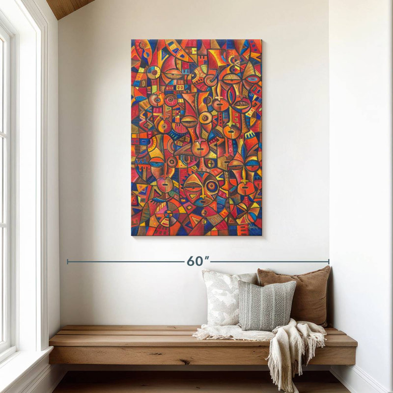 Leisha African Faces, 45" H x 30" W
