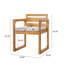 Chaise de salle à manger d'extérieur moderne Selborne Mid-Century avec assise rembourrée, structure en bois d'acacia massif