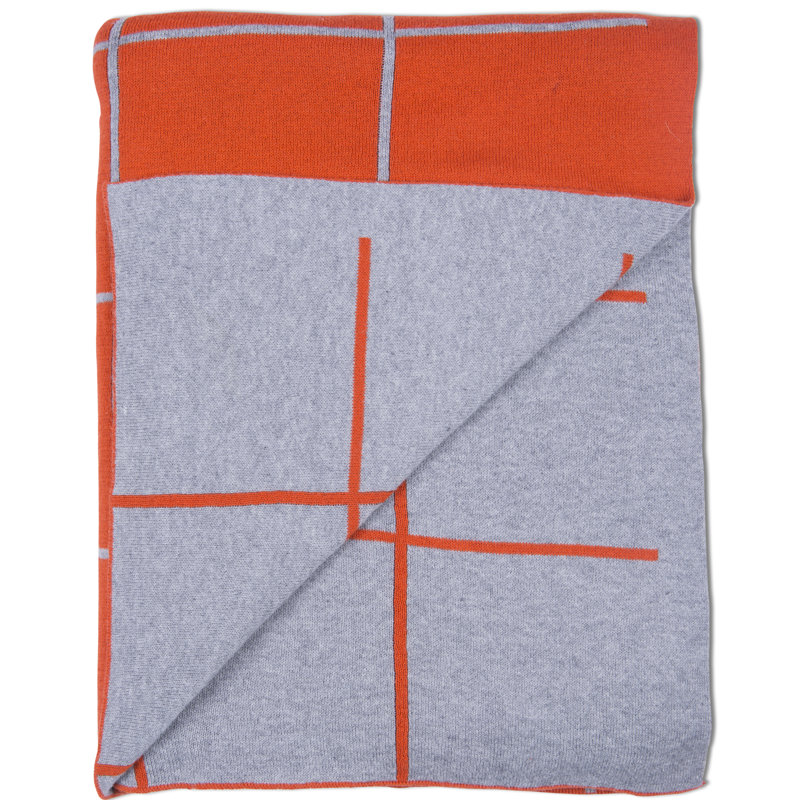 Knitted Throw Blanket, Pumpkin