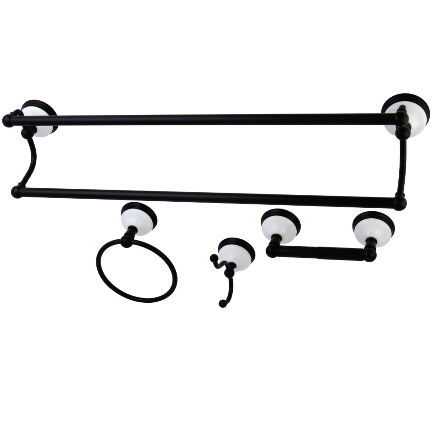 Victorian 4-Piece Bathroom Hardware Set, Oil Rubbed Bronze