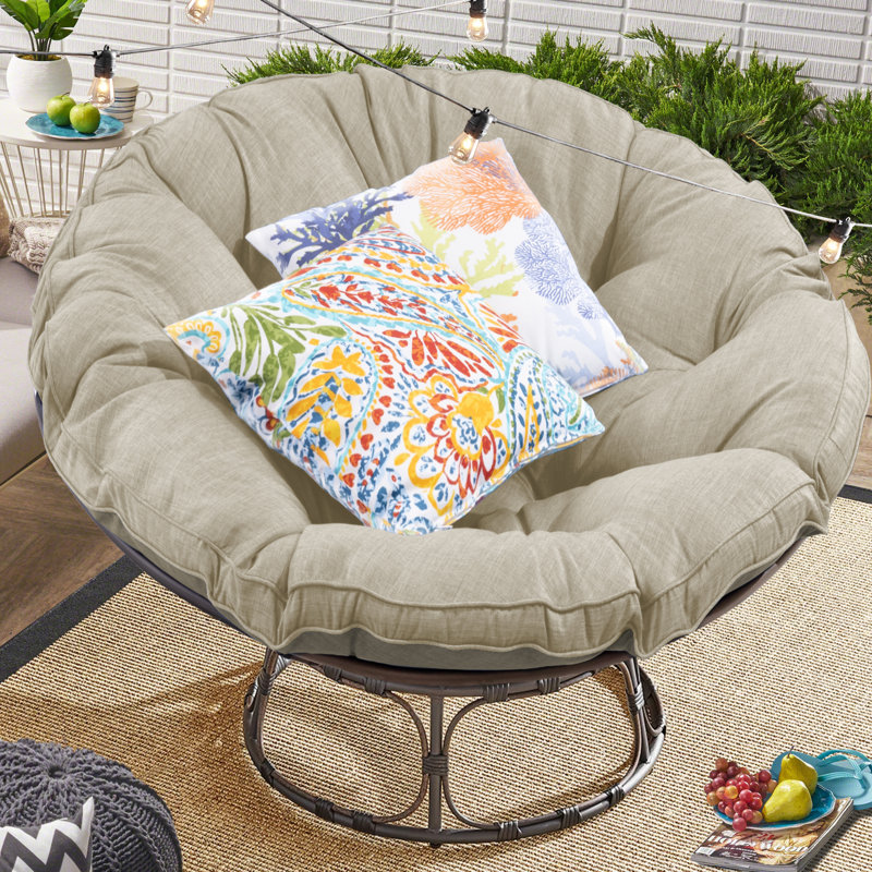 Chaise Papasan toutes saisons avec coussin Eneas, Beige