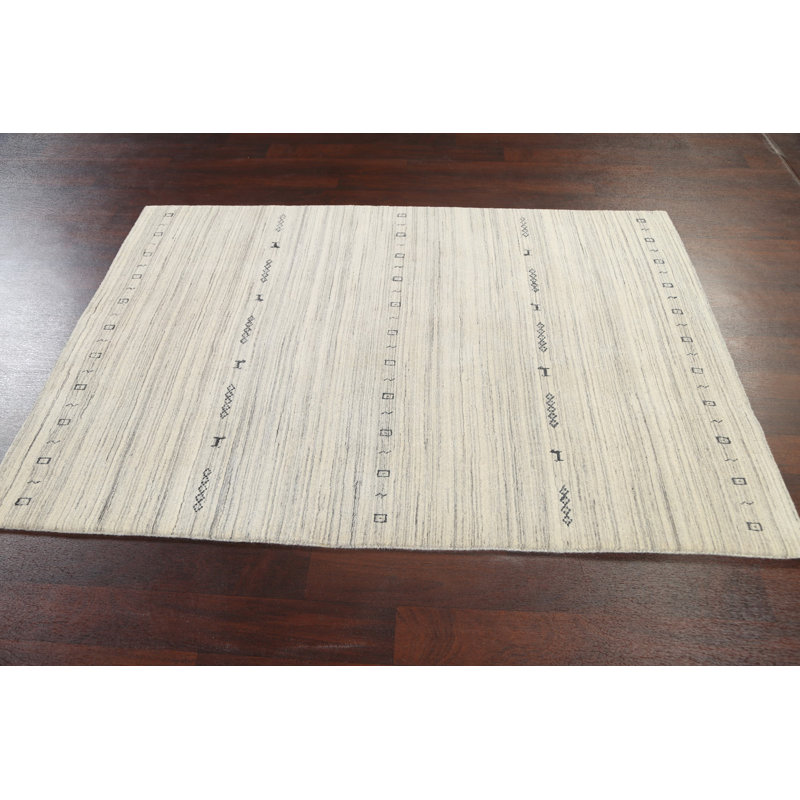 One-of-a-Kind 4'6" X 6'5" New Age Wool Area Rug in Ivory