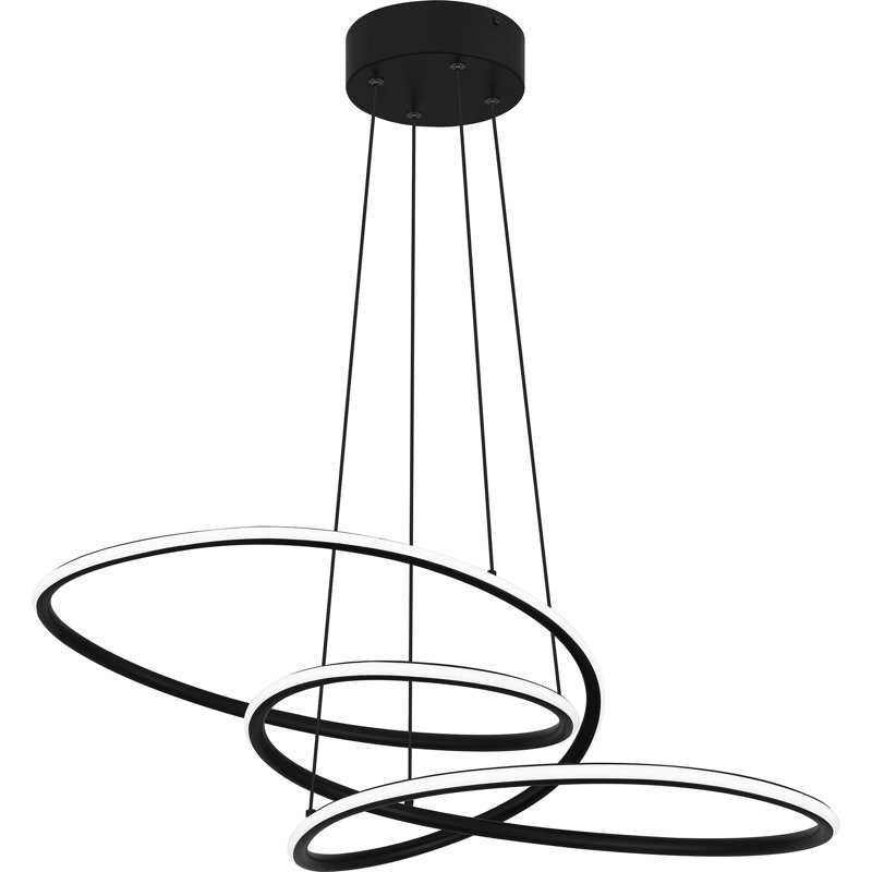 Luminaire suspendu ovale noir mat Ovard