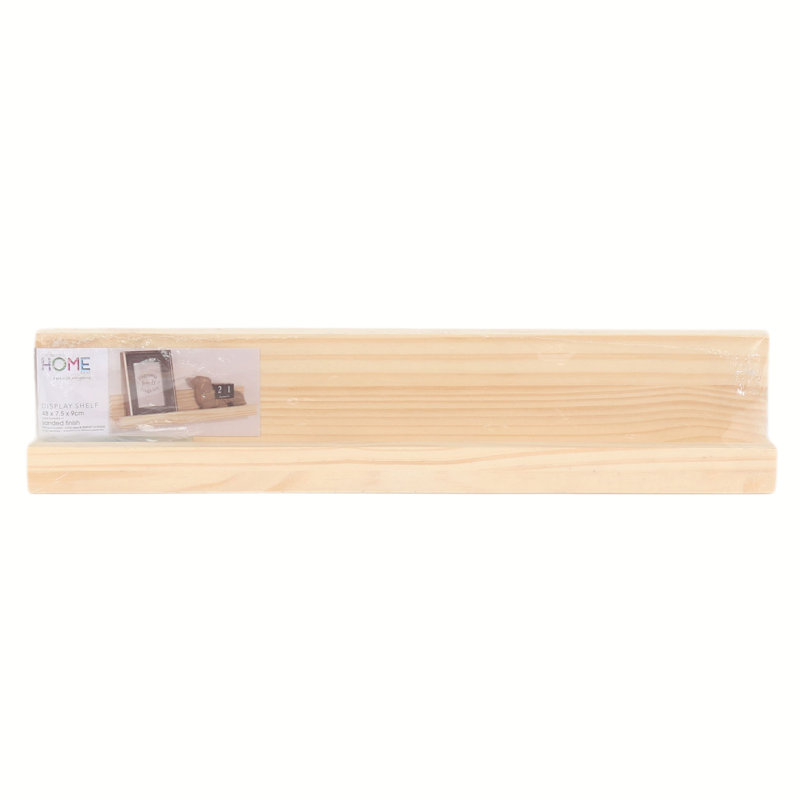 Pine Solid Wood Picture Ledge Wall Shelf, 9cm H x 58cm W x 7.5cm D