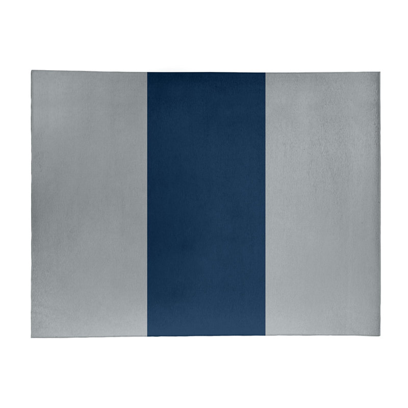 Tapis à rayures de football gris seattle, Rectangle 8 pi x 10 pi