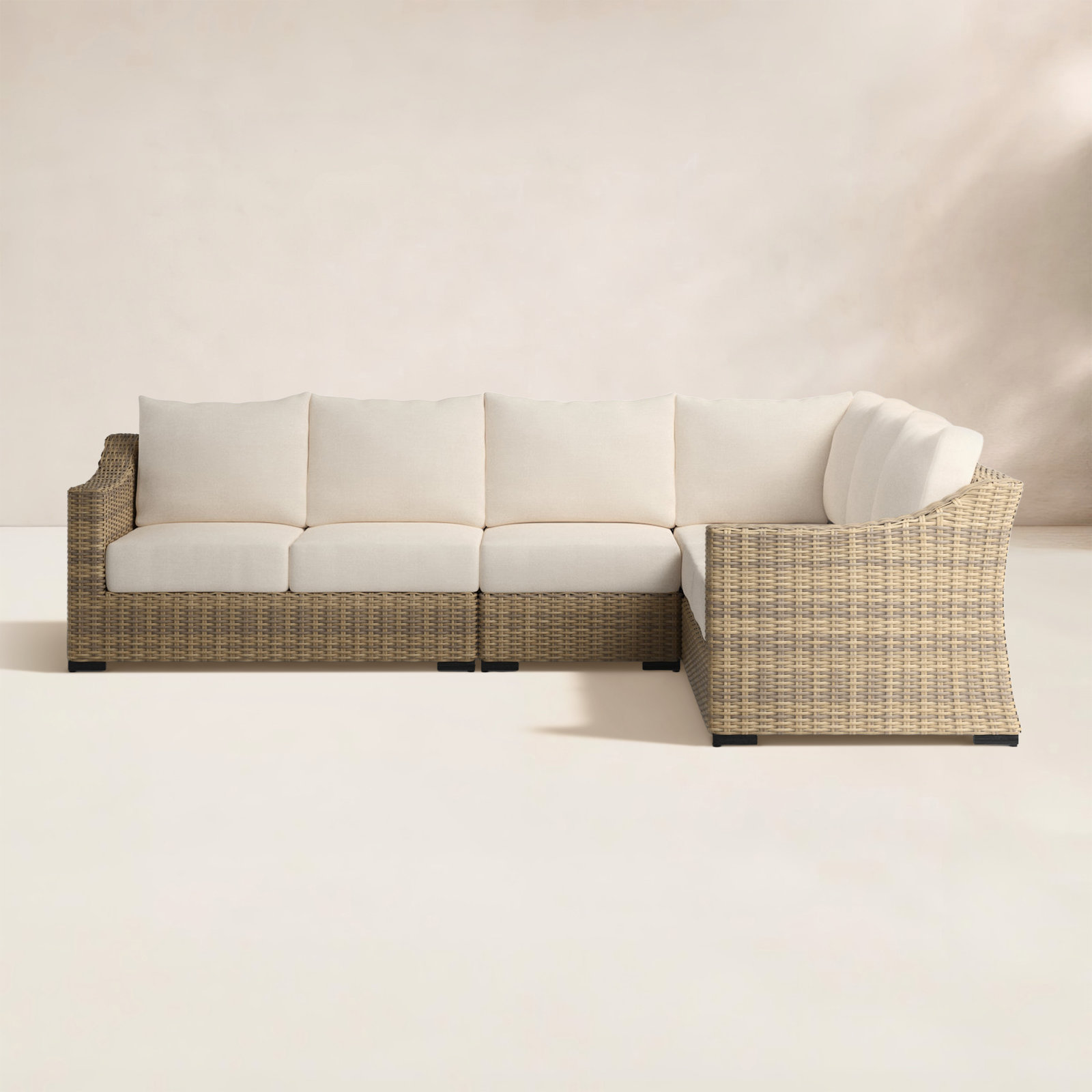 Eloisa Wicker 6 - Person Patio Conversation Set with Cushions, Tan