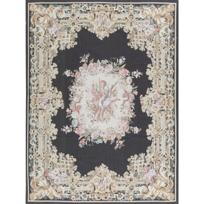 Hand-Knotted High-Quality Brown and Green Area Rug
