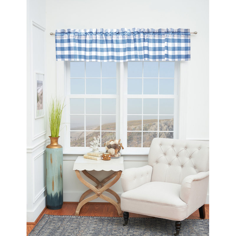 Cantonnière en coton Bania Franklin, Bleu