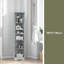 Armoire de rangement haute multifonctionnelle avec deux portes et tablettes réglables-402357908