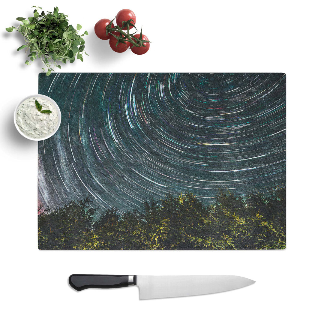 Tempered Glass Stars Above a Forest in Austria Chopping Board