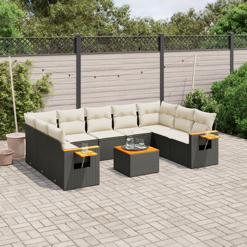 Grand canapé modulaire en rotin PE Vidaxl