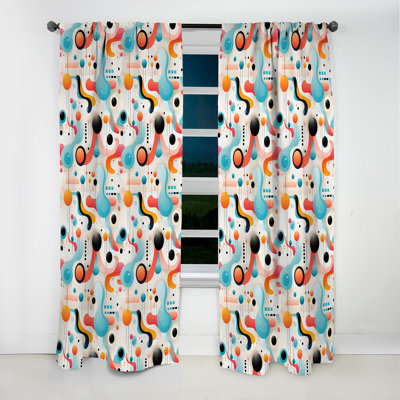 Trendy Patterns 1970S Style III - Abstract Curtain - Blackout Geometric Curtain - 1 Panels