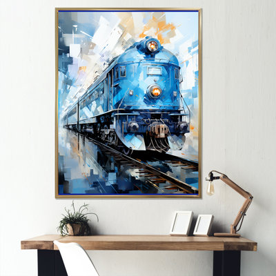 Teal Train Geometric Momentum III " Teal Train Geometric Momentum III "