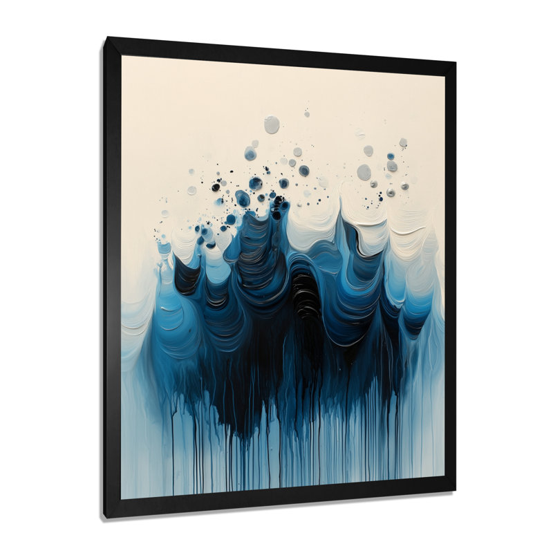 Rosedale - impressions sur toile abstraites, Black, H 20 po x l 12 po, Picture Framed