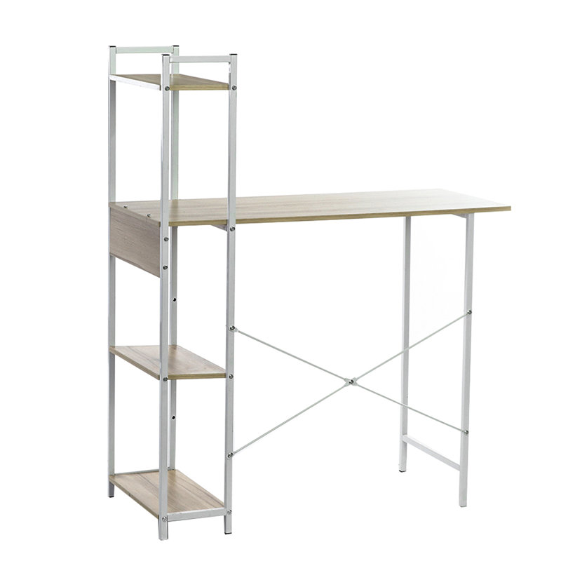 119.89cm Rectangle Writing Desk, 109.98cm H x 89.92cm W x 37.85cm D, Cherry/White
