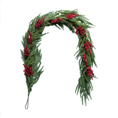  Christmas Red Berry Vines Holiday Decoration Stair Handrail Table Decoration Green Plant