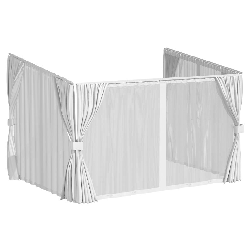 Remplacement universel de rideaux et moustiquaires de pavillon de jardin, Blanc, H 96 po x l 144 po x P 96 po