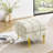 Scratch Leather Storage In Beige - 22 Inches With Golden Stainless Steel Legs For Entryway, Pet 21.4 In. Long Pet- Entryway Bench-1915023110