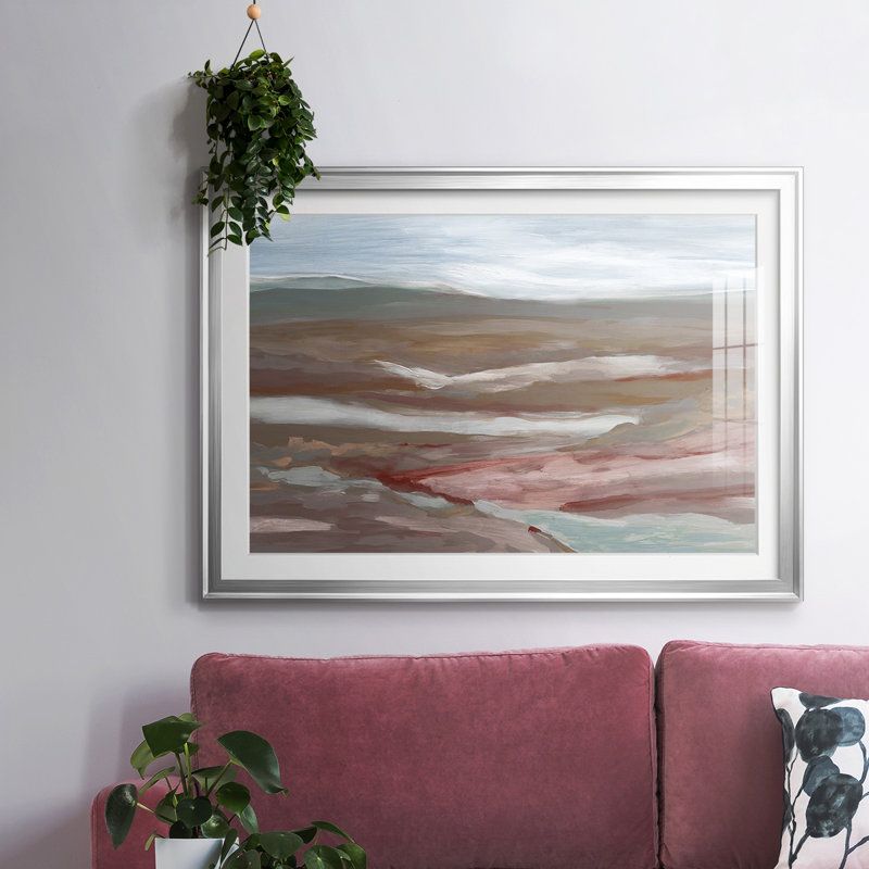 «Valley of Fall», cadre encadré et biseauté, Argent, H 15 po x l 21 po x P 1,5 po