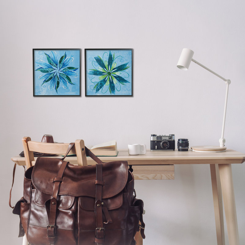 «Whimsical Flower Shapes», ensemble de 2 giclées encadrées, design par Liz Jardine, Giclée encadrée noir minuit