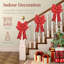 Set Of 3 Pre-Lit Christmas Bows, Indoor/Outdoor LED Holiday Decor W/ 8 Light Functions - Red