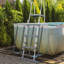 Échelle de piscine 70 po, échelle de pont en A avec plateforme supérieure, marches antidérapantes et rampes arrondies pour mur de piscine de 48 po, gris