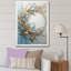 Couronne de fleurs bleue et dorée - salon d'art mural-97202389-97202392