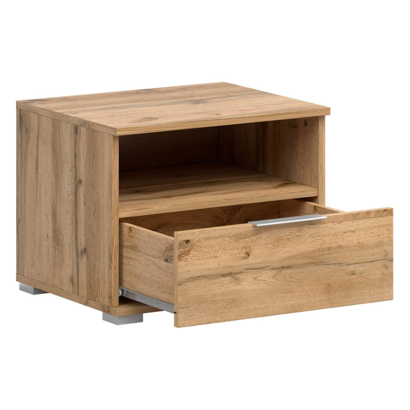 50cm W Composite Bedside Table, Oak Wotan