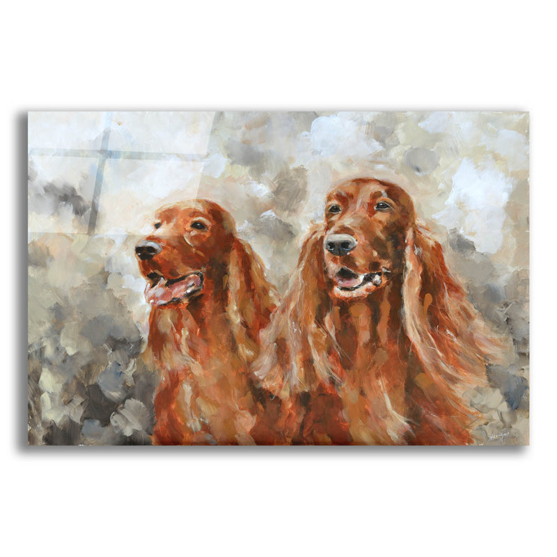 " Two Irish Setters " by Solveiga, 16" H x 24" W x 0.2" D