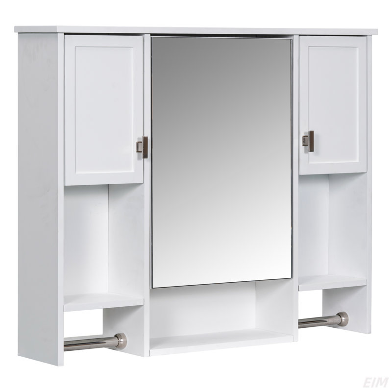 Armoire de rangement murale moderne, armoire de salle de bain murale avec miroir, armoire à pharmacie avec porte-serviettes (armoire)
