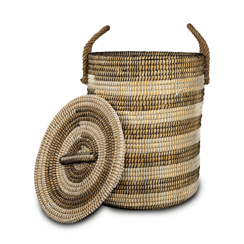 Panier à linge cylindrique avec poignées et couvercle Debruyne