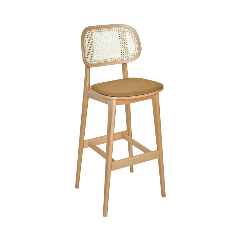 Tabouret 30 "Emma Cane, Brun clair, Brun clair