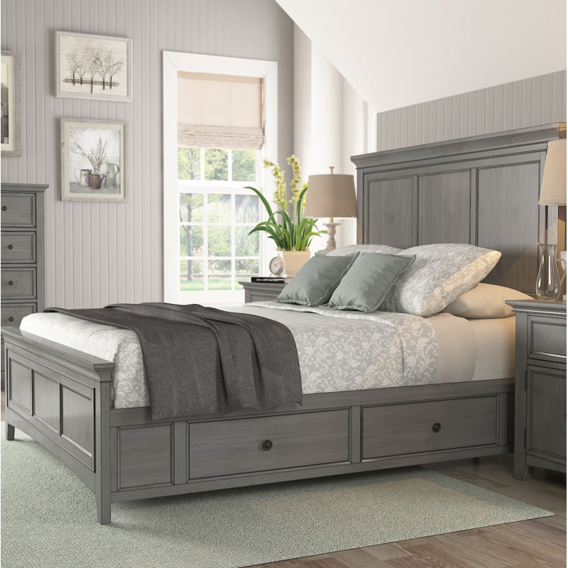 Melfa Platform Storage Bed, Queen, Antique Gray