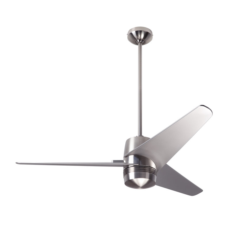 Velo 48'' Ceiling Fan, Bright Nickel, Handheld Remote Control, Nickel