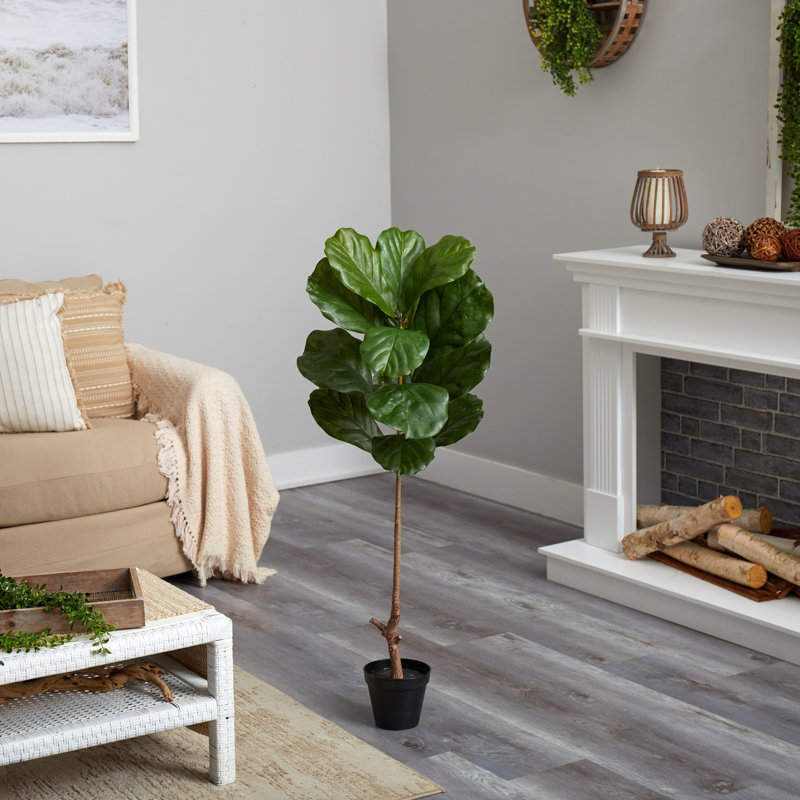 Fiddle Leaf Tree UV Resistant (Indoor/Outdoor), 48" H x 16" W x 14" D