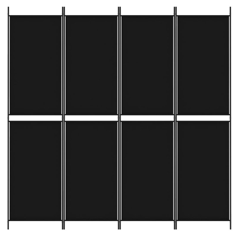 Cloison pliante Rikkea, 4, H 78,7 po x l 78,7 po, Noir